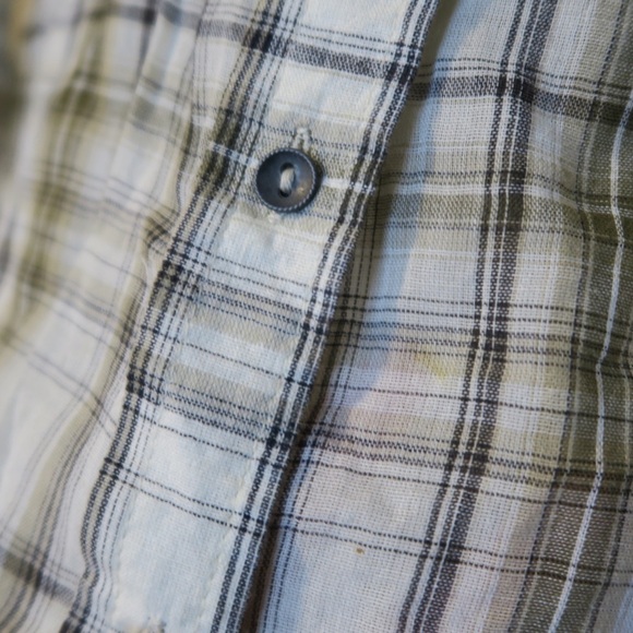 Free People Plaid Saddle Up Button Down Shirt Boho Country Lightweight Lace - Picture 4 of 7